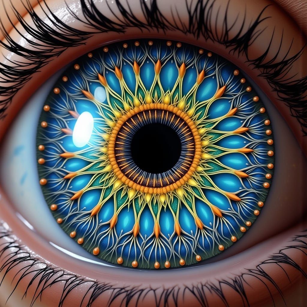 Macro Art Eyeball Mandala with Fractal Iris