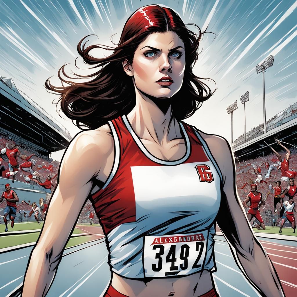 Alexandra Daddario in Comic Book Art Style