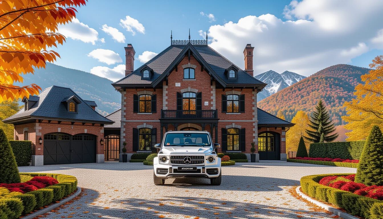 Victorian Chateau with Mercedes AMG and Autumn Garden