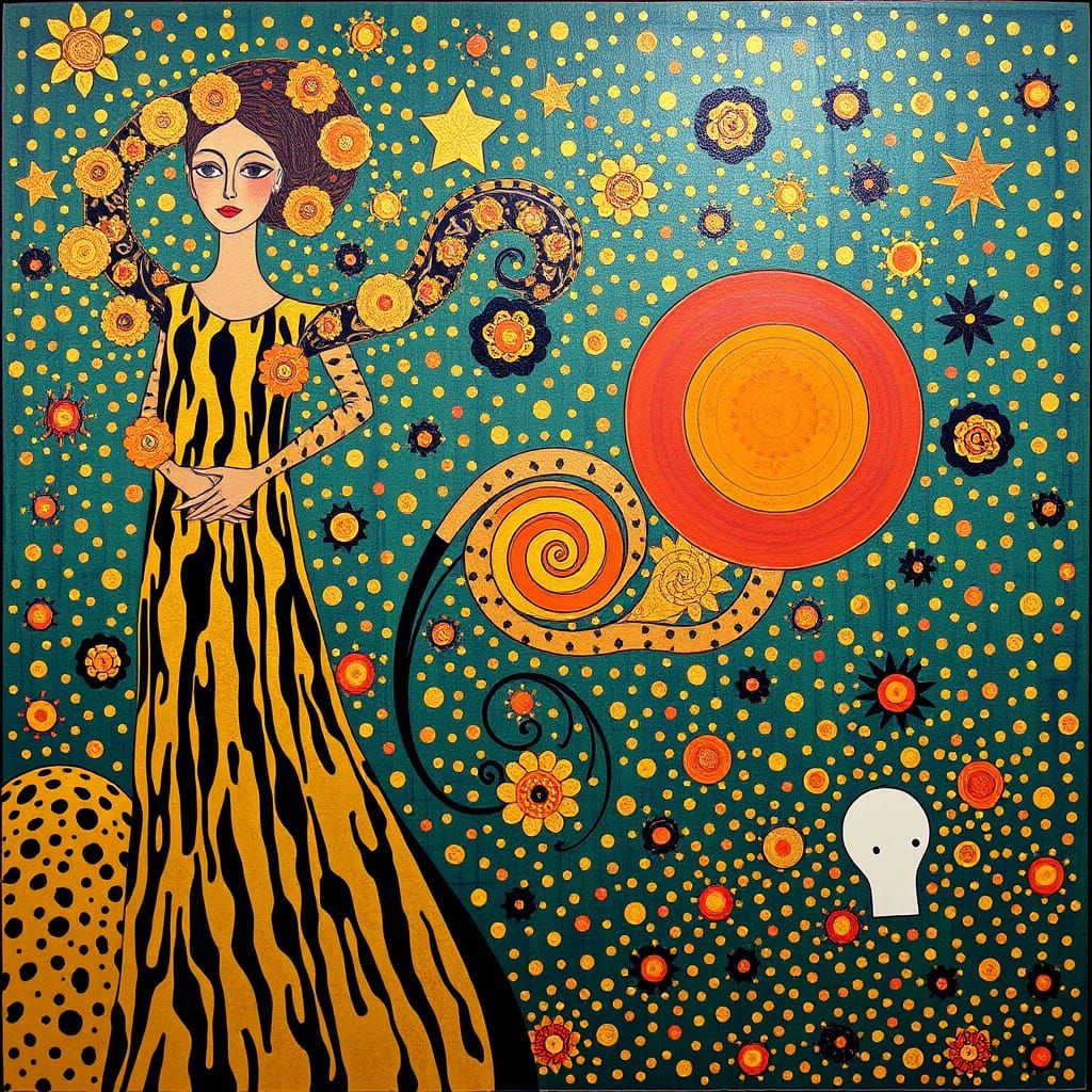 Dragon in Opulent, Organic Forms with Iridescent Colors