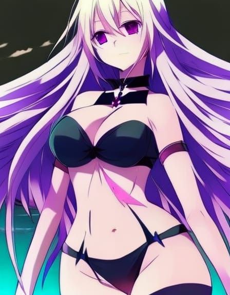 Anime Woman with Blonde Hair on the Beach