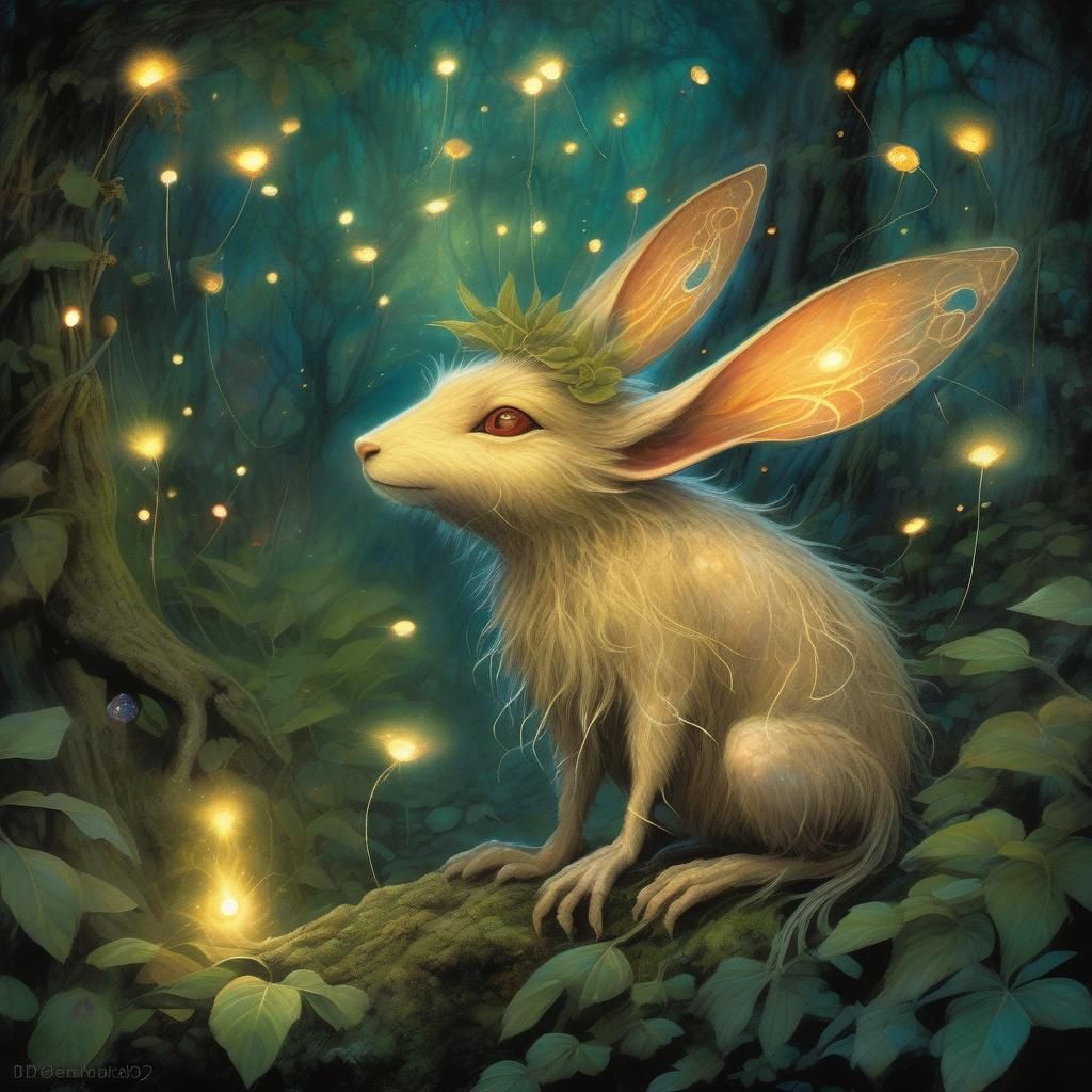 Mystical Shapeshifting Pooka in Dreamlike Environment