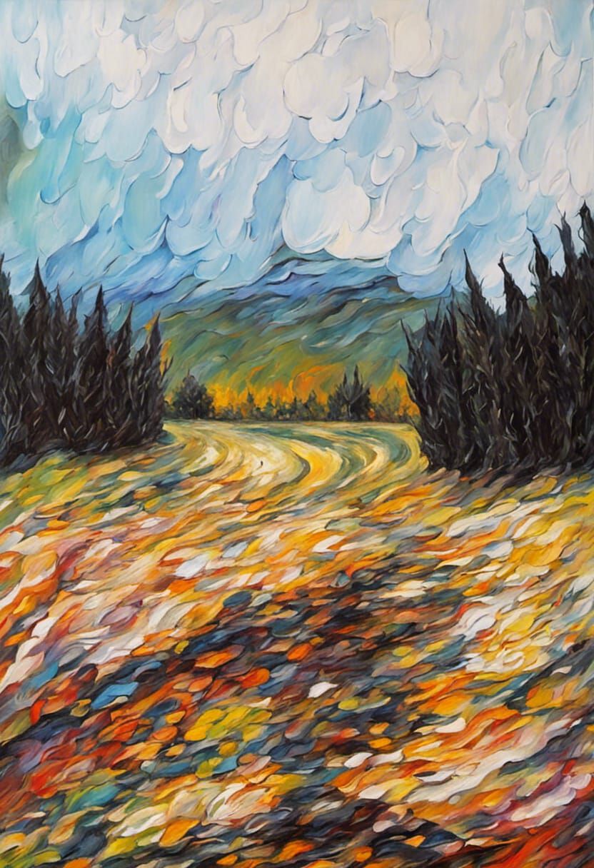 Black and White Witch in Expressionist Style