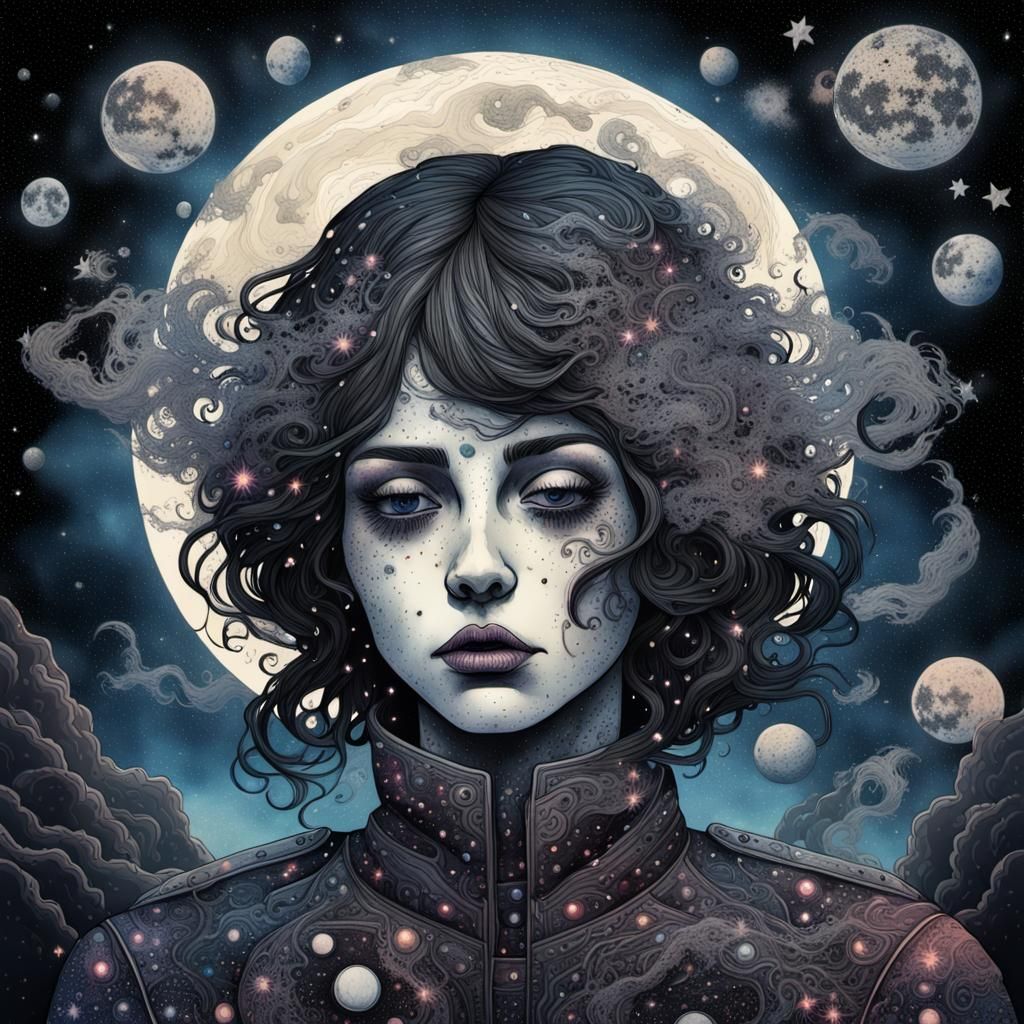 Cosmic Dust Storm: Macabre Surrealism in Space