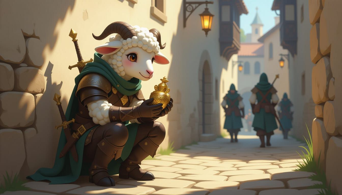 Fantasy Sheep Hiding with Stolen Idol