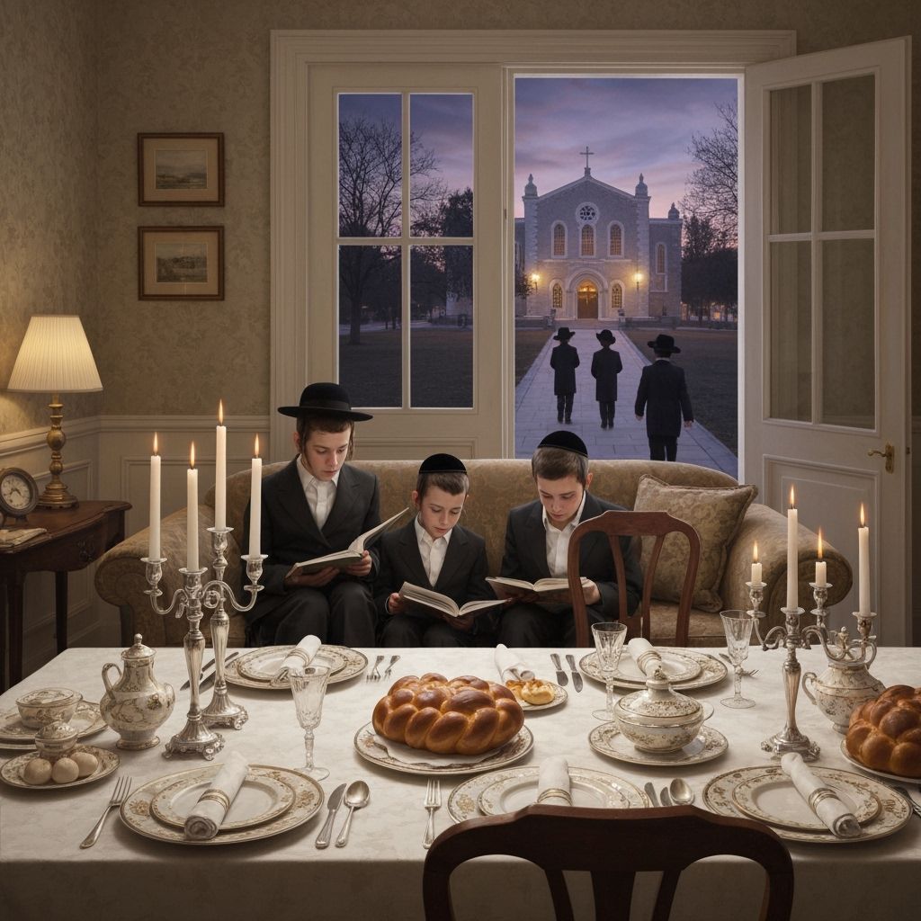 Serene Shabbat Scene in Photo-Realistic Style