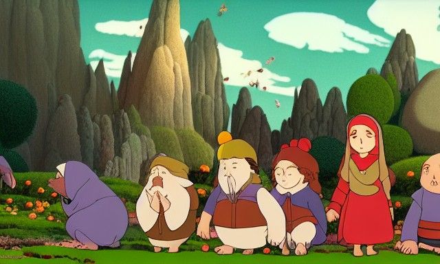 Snow White and Dwarves in Fantasycore Style