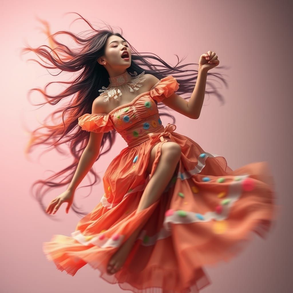 Floating Sugar Singer: A Surreal Digital Painting