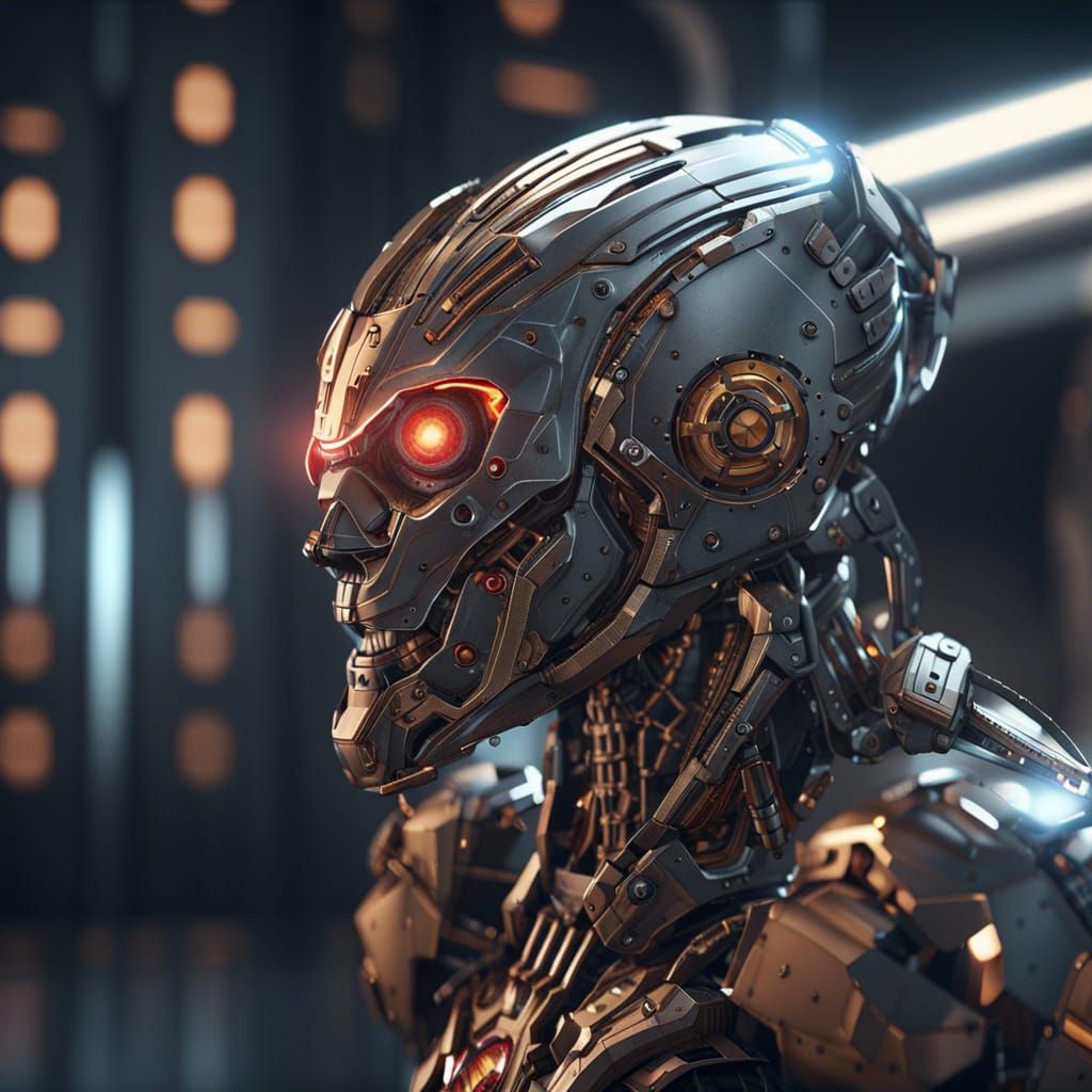 Futuristic Sci-Fi Cyclops with Mechanical Details