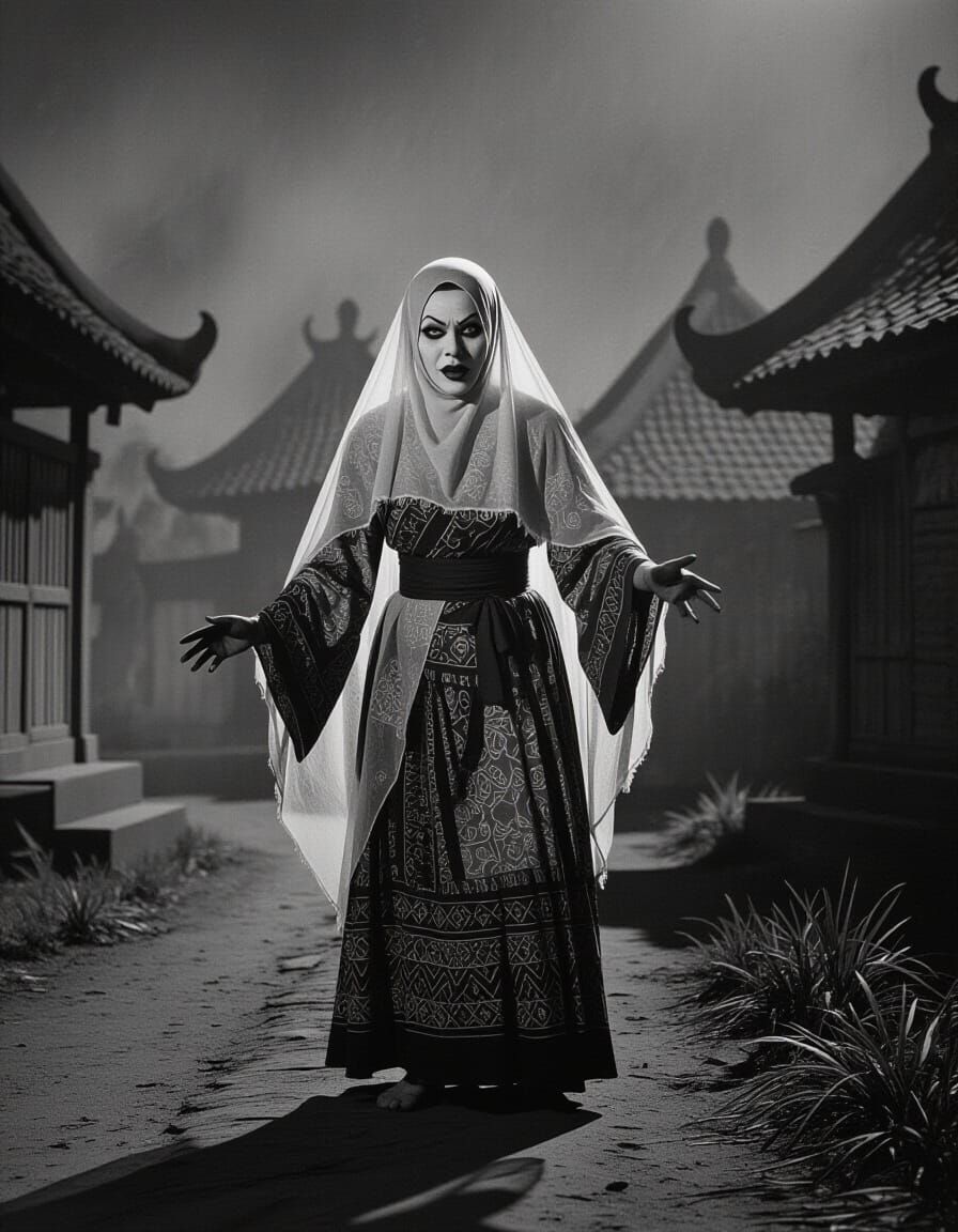 Wewe Gombel Haunts Eerie Village: 1930s Horror Style