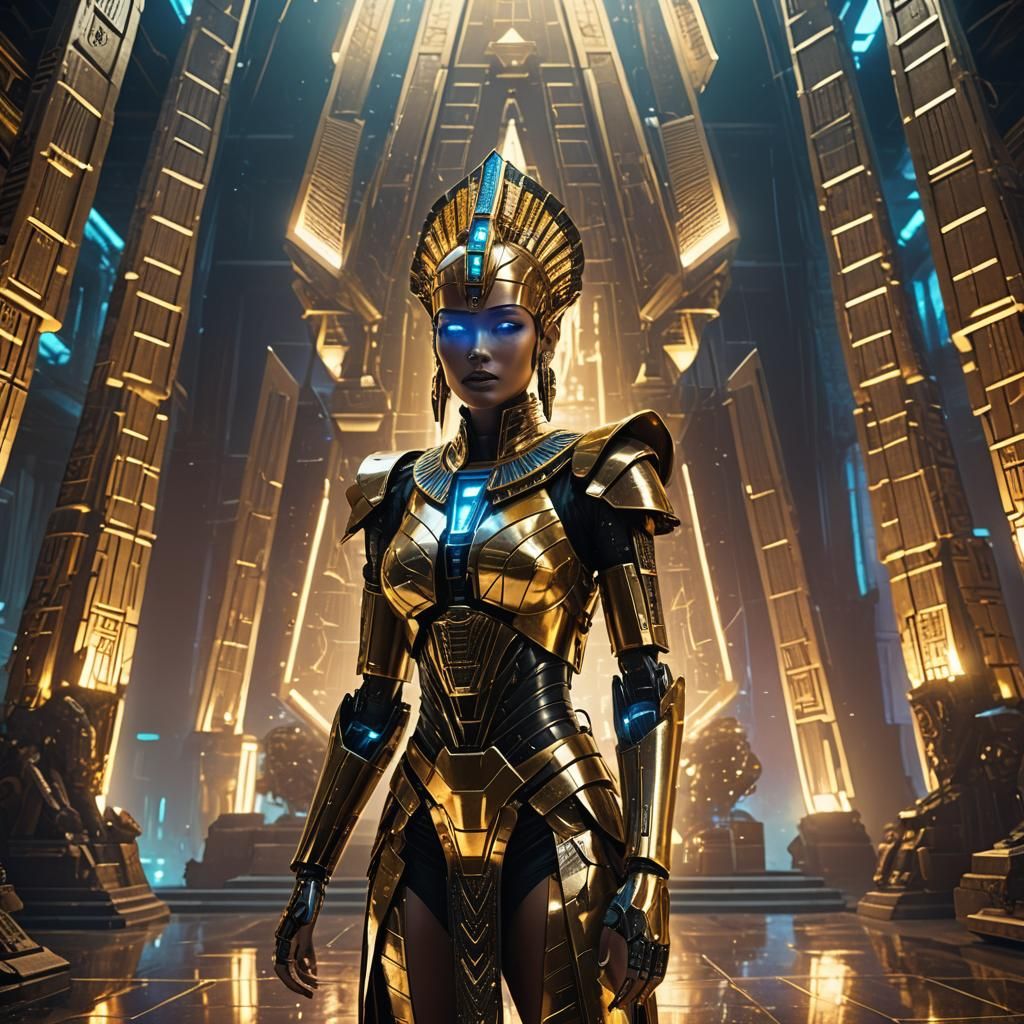 Egyptian Android Queen in Sci-Fi Setting
