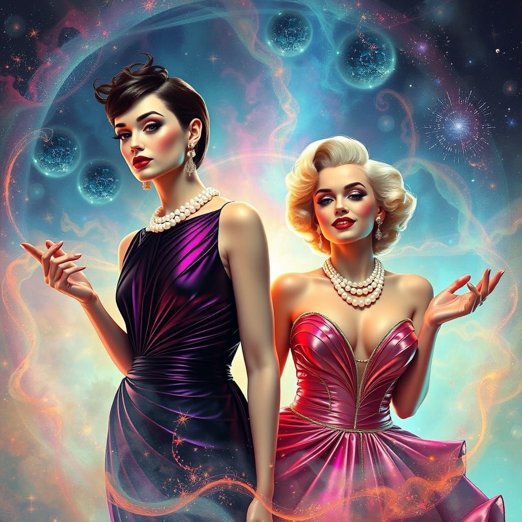 Surrealist Goddesses in Iridescent Cosmic Chiclé
