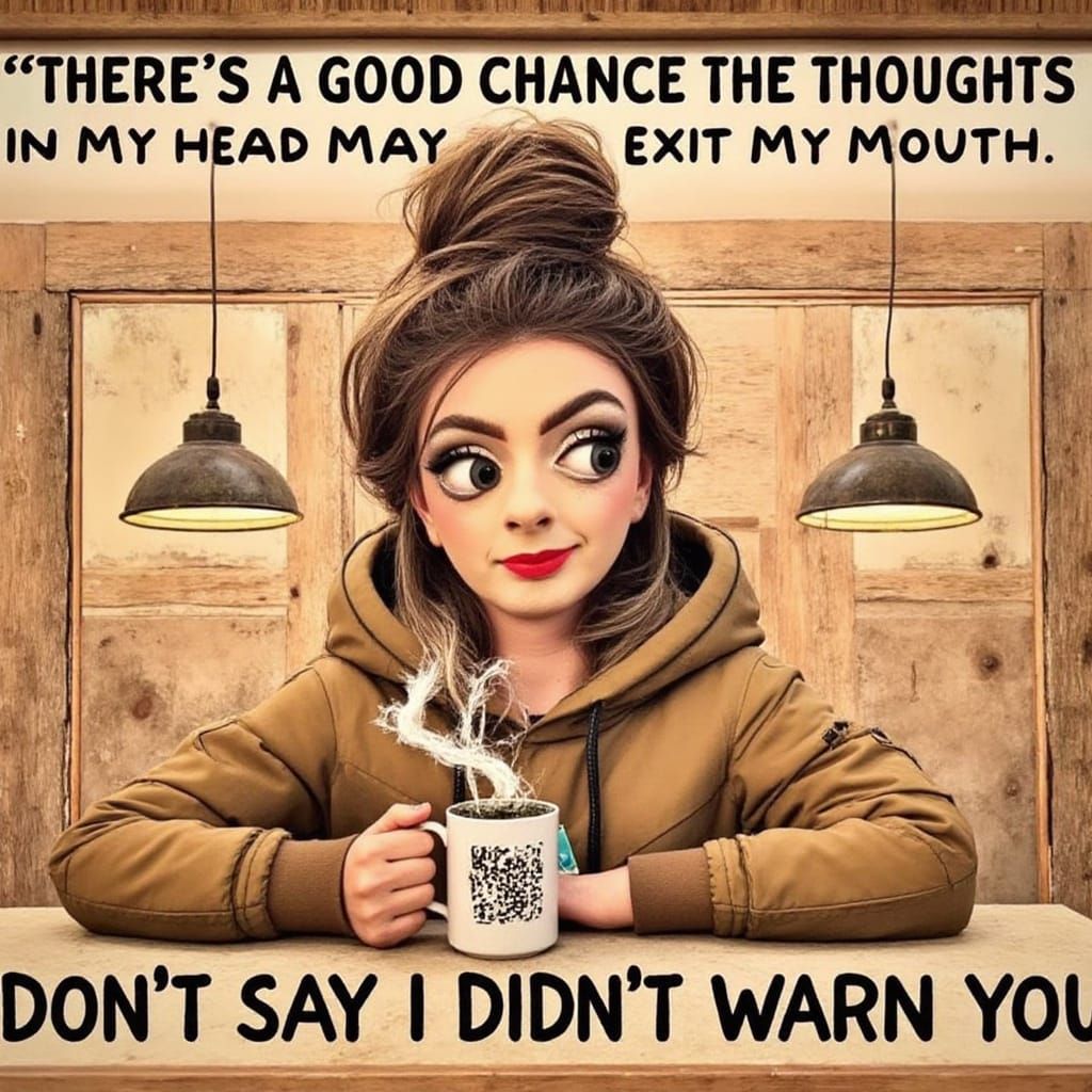 Humorous Text Art: Thoughts May Exit My Mouth