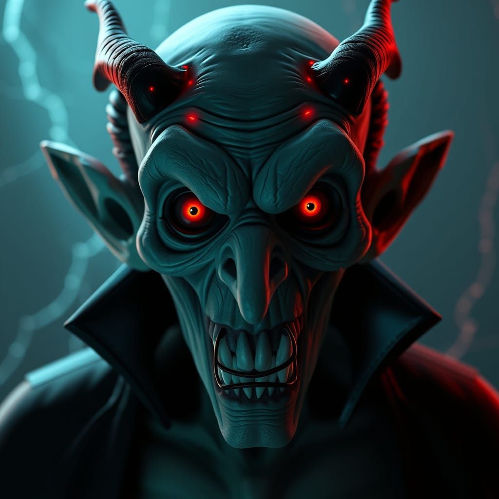 Terrifying Vampire in Color-Clay Style