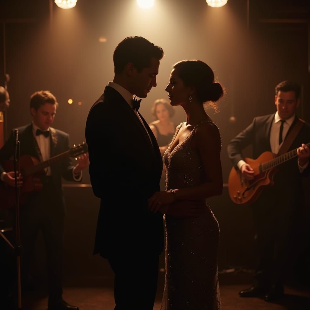 1920s Jazz Club Scene: Dancing Couples and Flapper Dresses