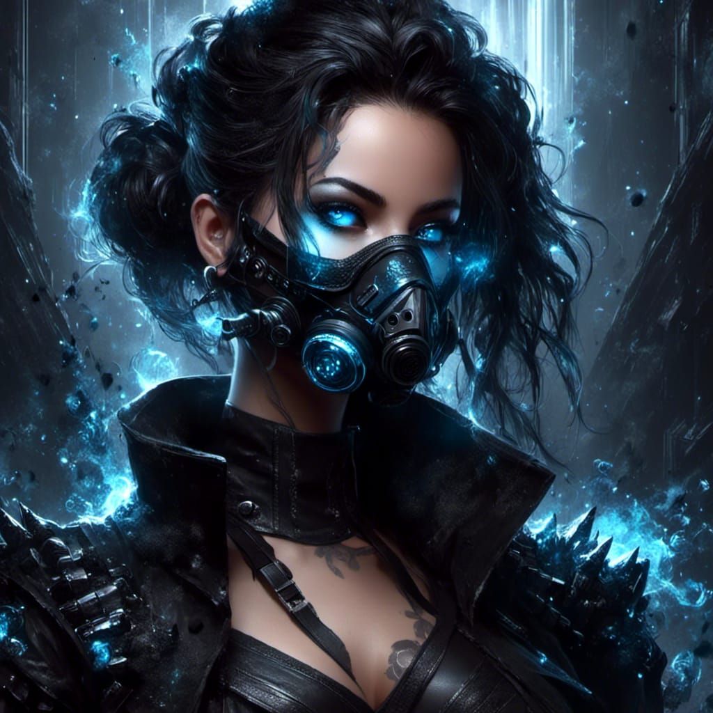 Cyberpunk Assassin with Bioluminescent Eyes