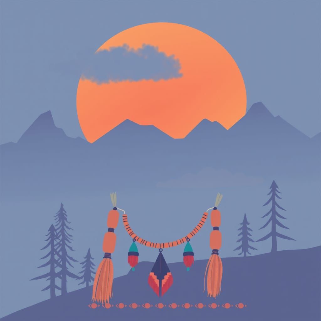 Abstract Zigzag Native Aesthetic Art