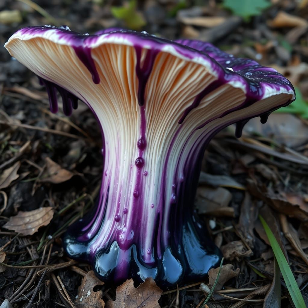 Glowing Fungal Forest in Magical Galaxy Paint