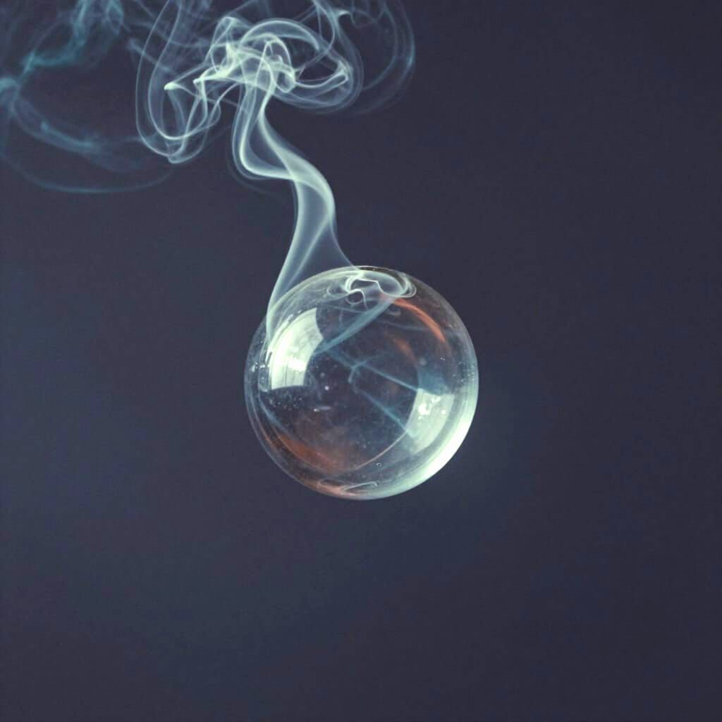 Abstract Longing: Smoke Tendrils Around Glass Orb