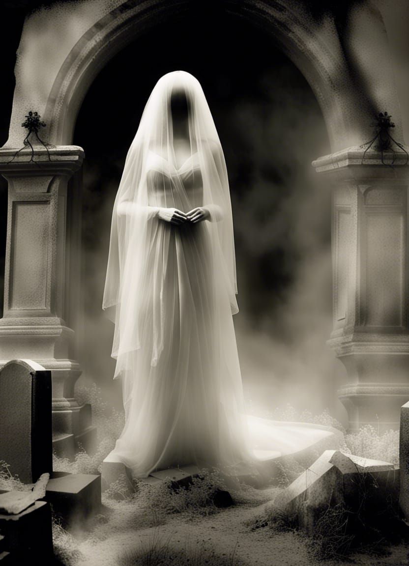Ethereal Ghost Bride in Misty Purgatory