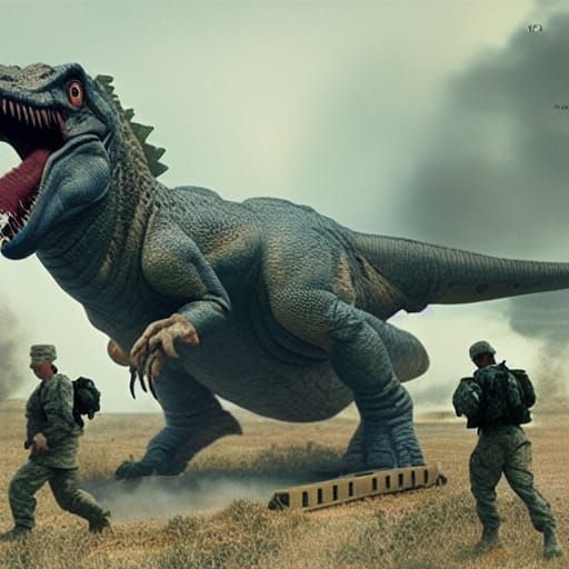 US Military Domesticating Dinosaurs: Digital Matte Painting
