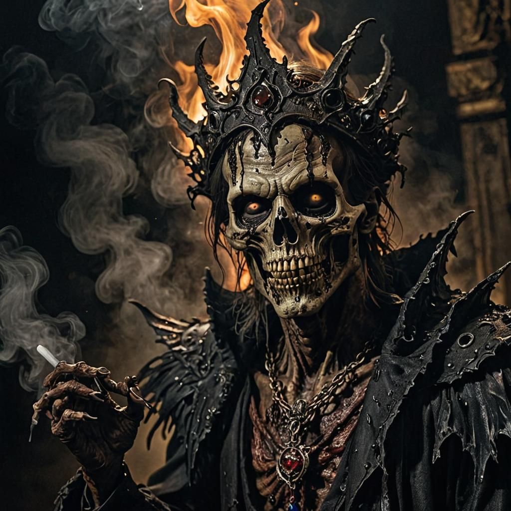 Dark Smokey Zombie Melts Into Sinister Darkness