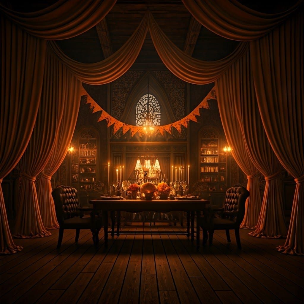 Hyperrealistic Halloween Party in a Cinematic Style