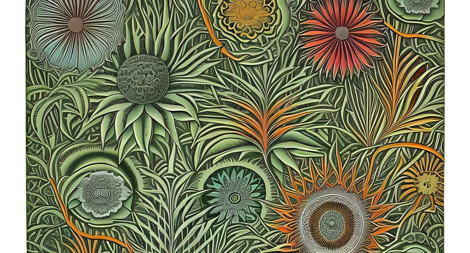 Detailed Botanical Illustration in Haeckel Style
