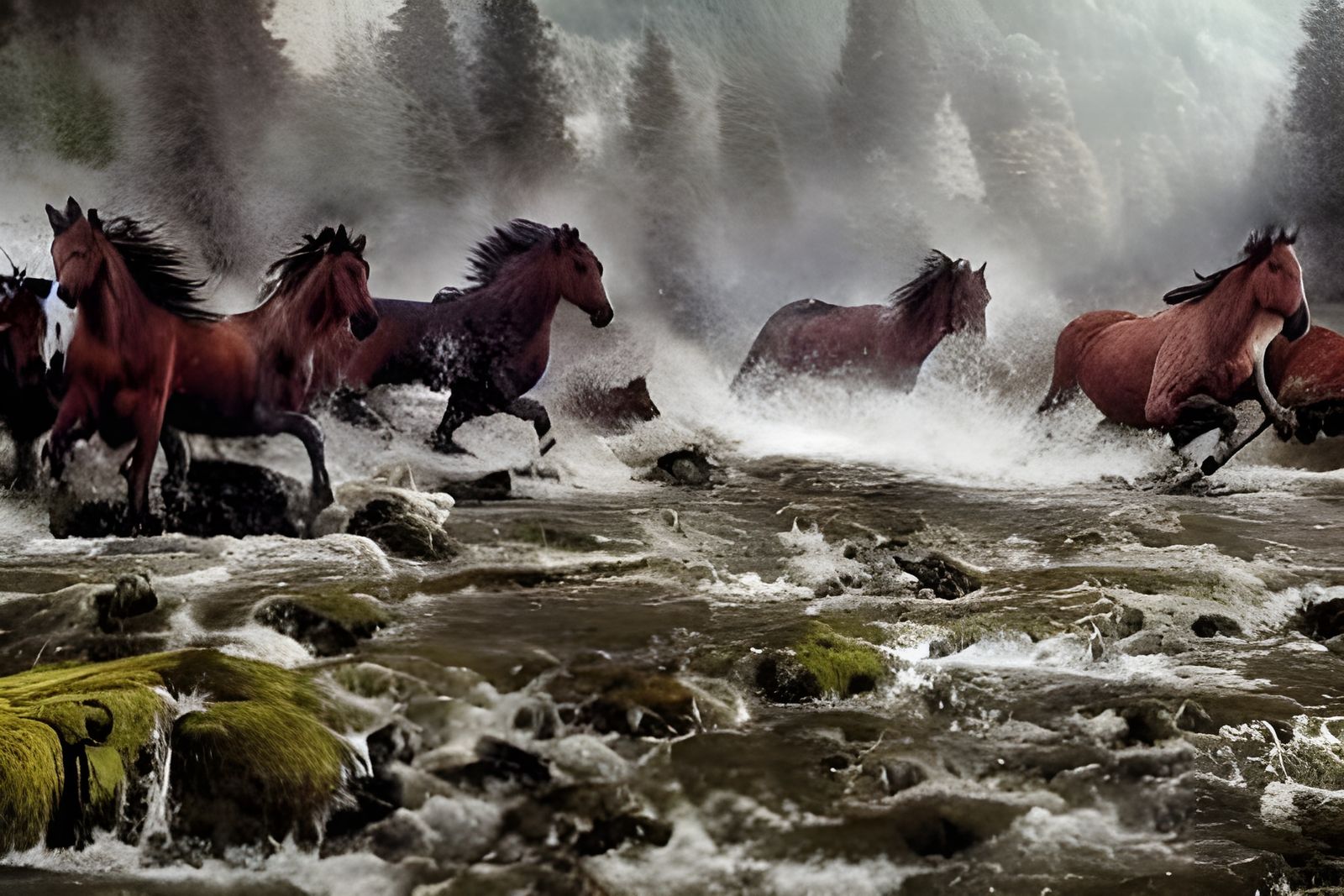 "Heard of Wild Horses Stampeding Through a Mountain Stream"
