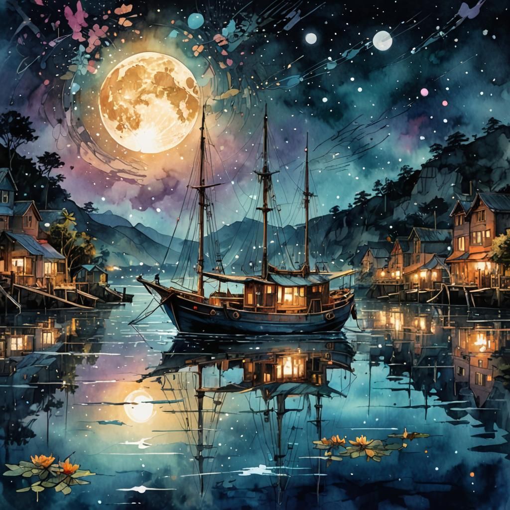 Full moon on the river