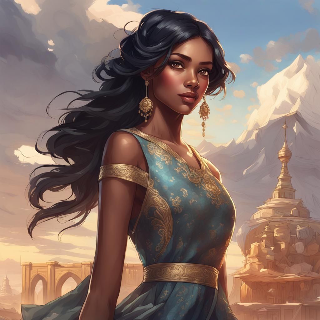 Beautiful Woman Portrait in Hyperdetailed Style