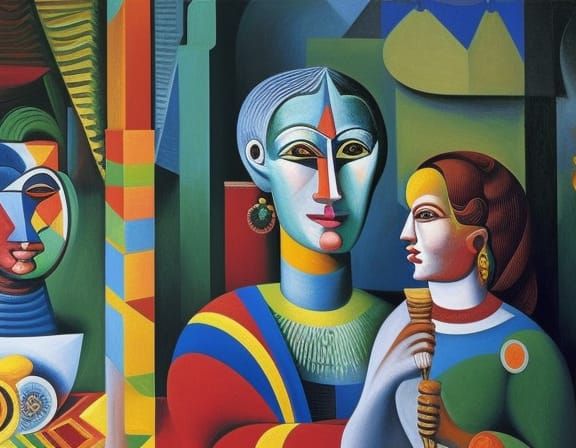 Picasso Selling Ice Cream: A Surreal Painting