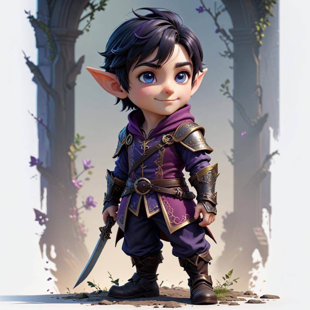 Elf Bard Portrait in Detailed 3D Anime Art