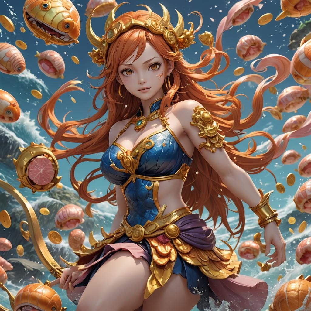 Nami as Ham Goddess: 3D Anime Art