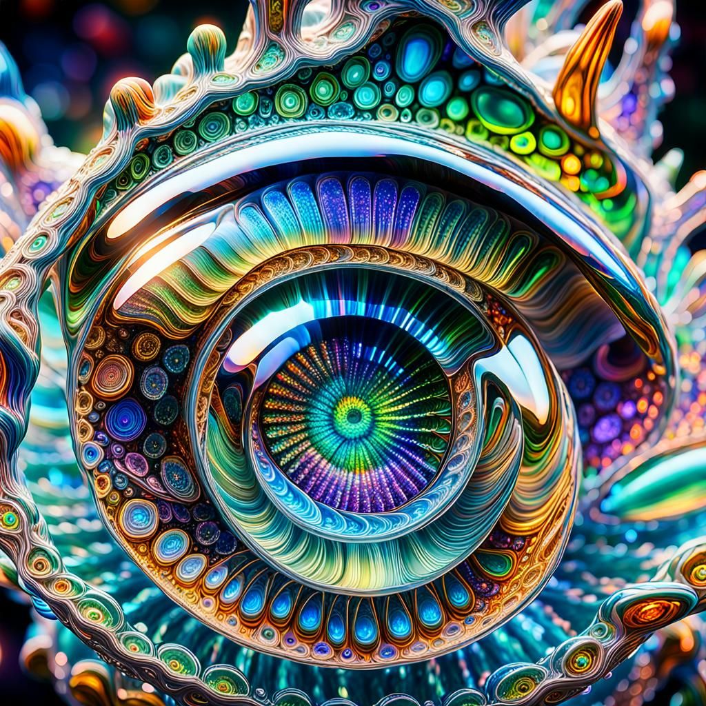 Bioluminescent Flowers in Glass Shell: Hyperrealist Digital ...