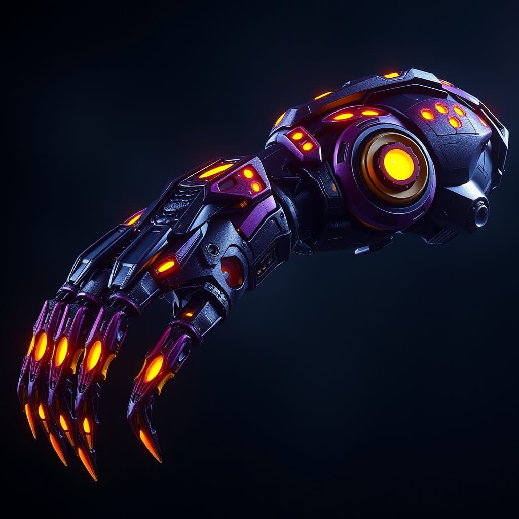 Dark Fantasy Arm Robot Concept Art in Sci-Fi Style