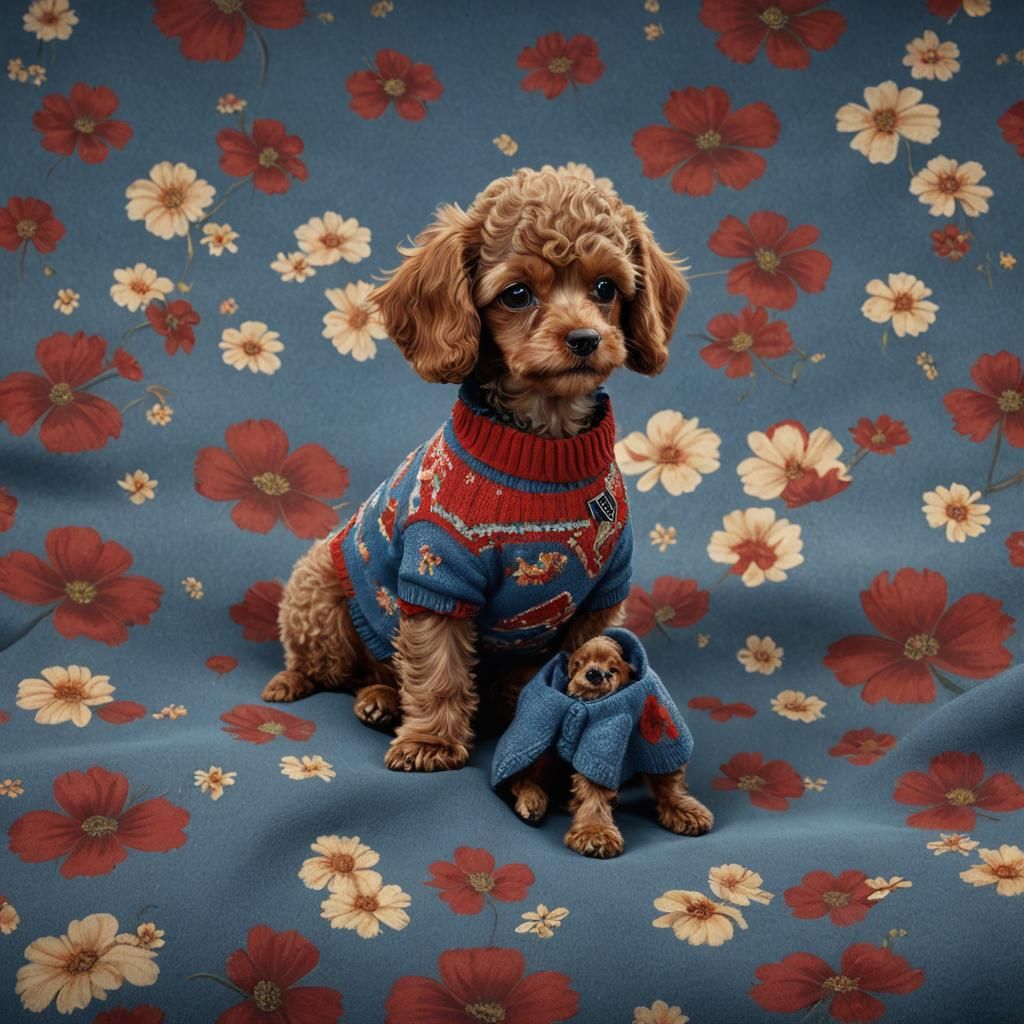 Puppy in Jumper: Detailed Matte Painting