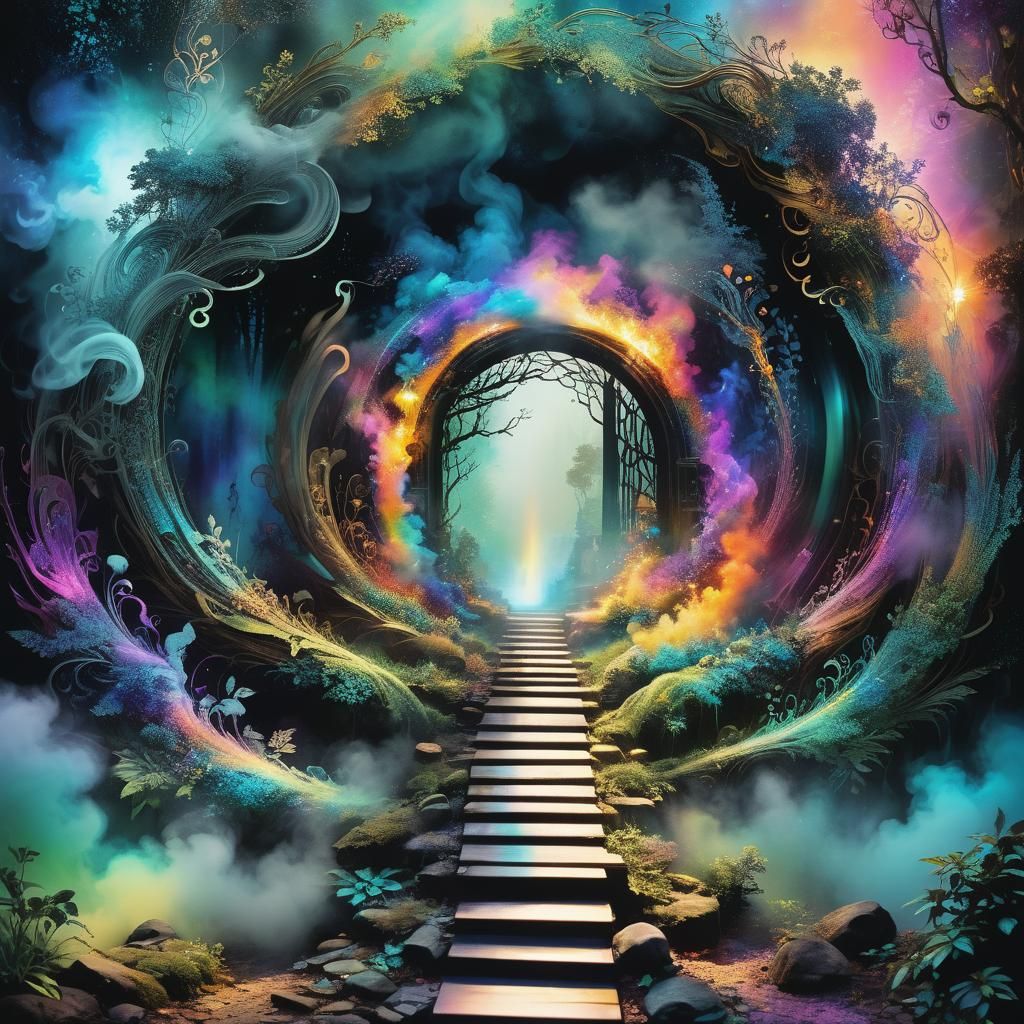 Shimmering Portal to Unknown Realm: Glitch Art