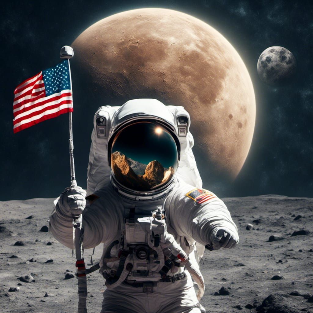 Llama Astronaut on the Moon