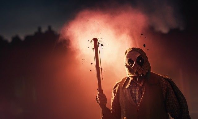 Scarecrow with Gas Mask and Green Gas, 8K