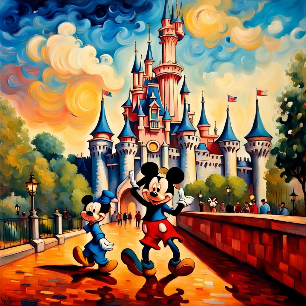 Disneyland Paris as Impressionist Painting