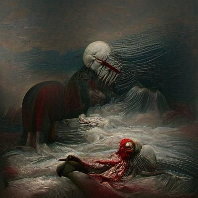 Gothic Horror Image of Pain in Doré Style