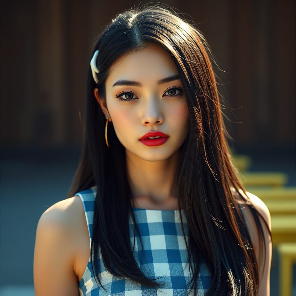 Mixed Heritage Woman in Film-Noir Style