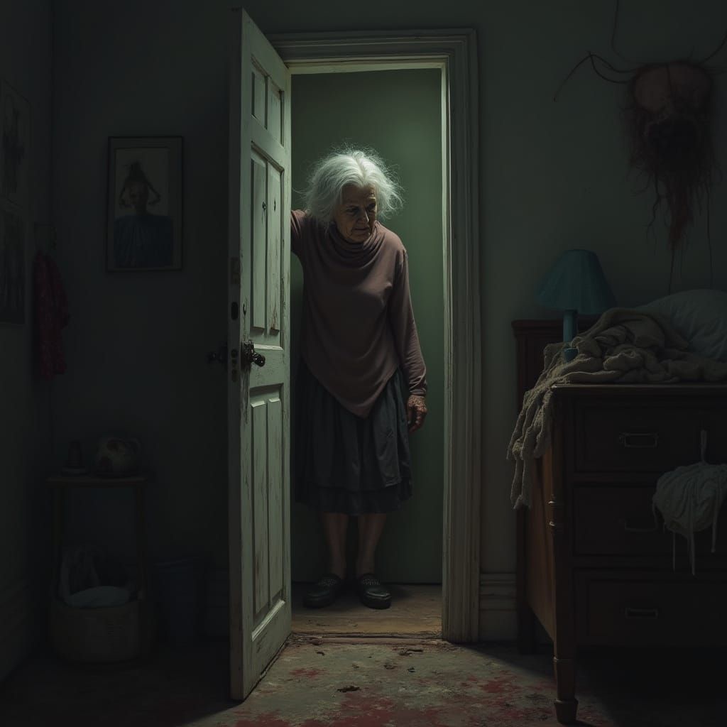 Eerie Entity Lurking in Shadows: Dark Fantasy Art