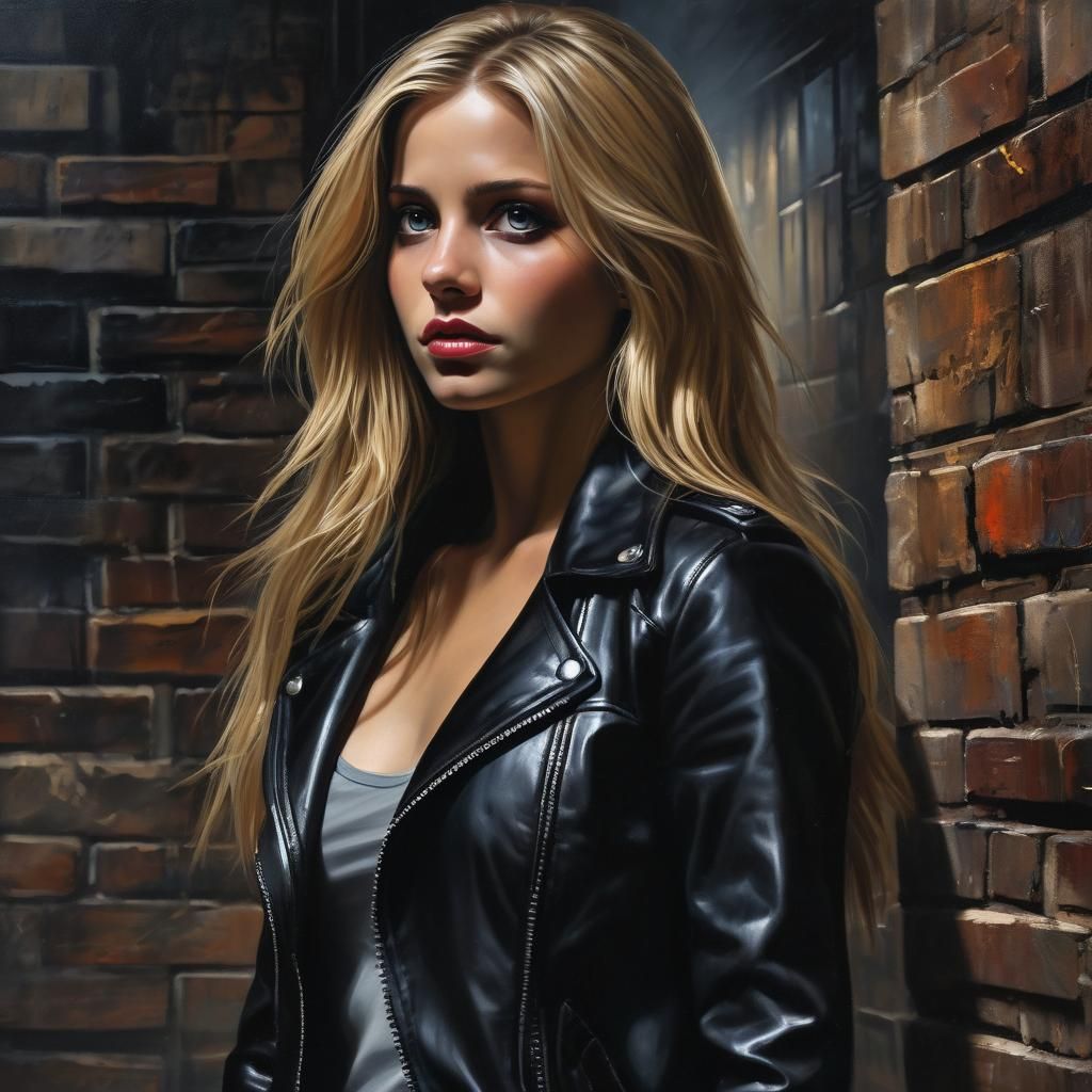 Don't mess with Buffy Summers - oil painting