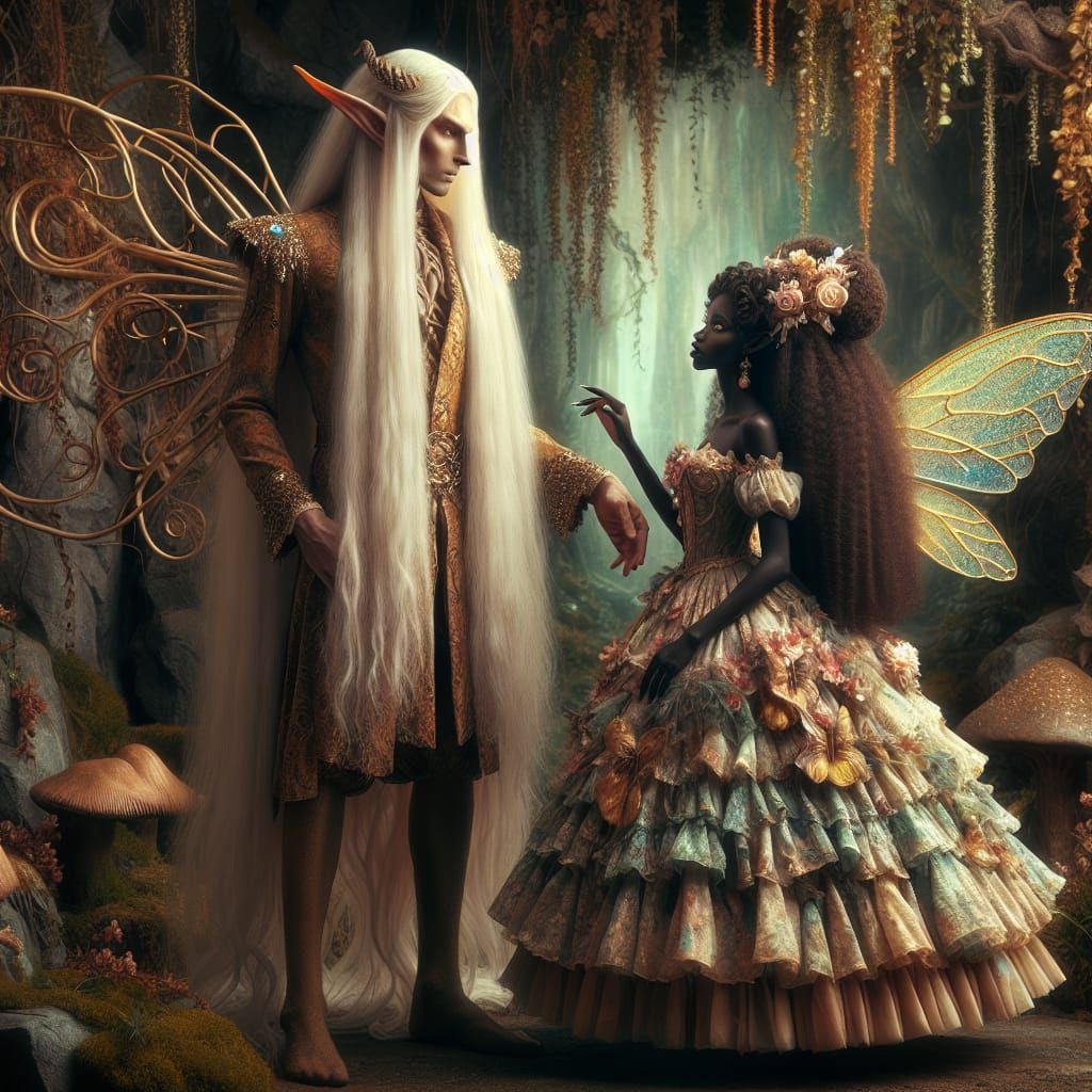 Elf King and Fairy Princess in Enchanted Kingdom