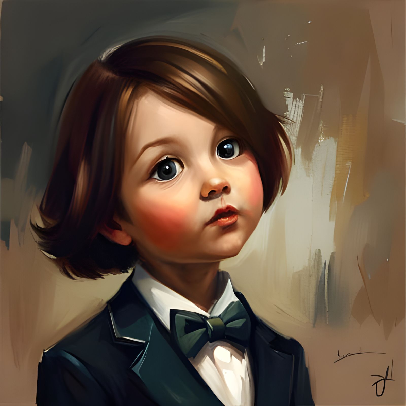 Expressive Oil Painting of Something Beautiful and Cute