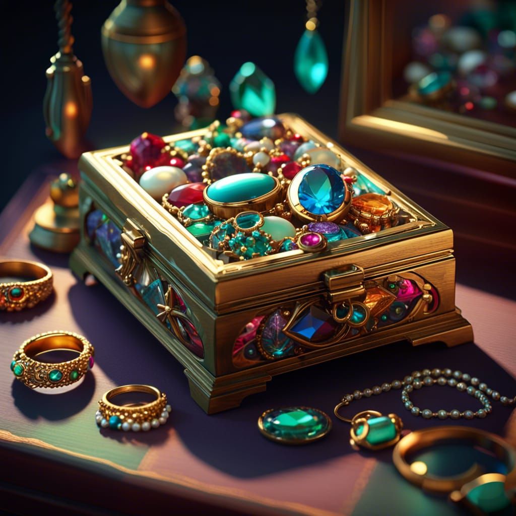 Elegant Vintage Jewelry Box with Dynamic Lighting