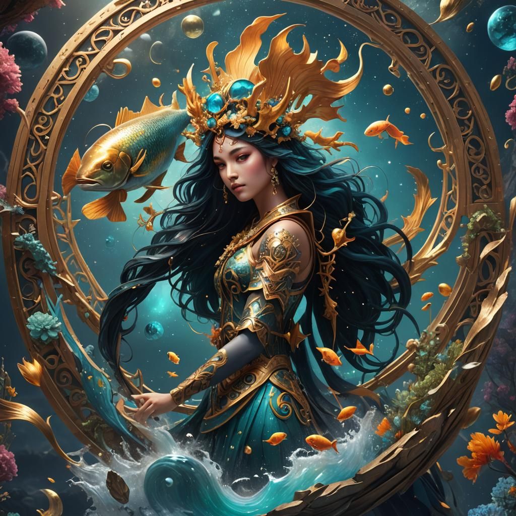 Pisces Zodiac God and Goddess: Fantasy Art