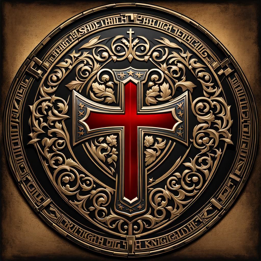 Medieval Shield with Greek Cross in 8K